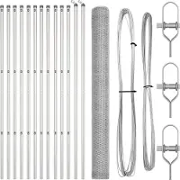 vidaXL Bodenmontierter Sechseckzaun 25 x 1,5 m Verzinkter Stahl Silber