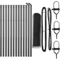 vidaXL Bodenmontierter Sechseckzaun 25 x 0,6 m PVC-beschichteter Stahl