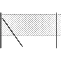 vidaXL Bodenmontierter Maschendrahtzaun 25 x 0,4 m Grau Netz