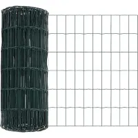 vidaXL Eurozaun 0,4 x 25 m PVC-beschichtetes Eisen Grün