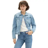 Tom Tailor Jeansjacke ohne Kapuze mit Knopfleiste und Hemdkragen