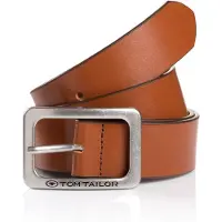Tom Tailor Ledergürtel "TTEVE", Damen, Gr. 90, braun (cognac), Rindsleder, Gürtel Ledergürtel, 4 cm breiter Damen Ledergürtel, kalssiches Must-Have