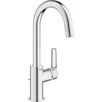 GROHE Start Einhand-Waschtischbatterie, L-Size, Ausladung 140mm, mit Zugstangen-Ablaufgarnitur, 24203002, Farbe: Chrom