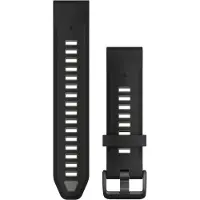 Garmin Quickfit, Band, Smartwatch, Schwarz, Grau, , Approach S70 - 42 mm, D2 Delta S, Descent Mk2S, Descent Mk3 - 43mm, Descent Mk3i – 43 mm, epix..., Silikon
