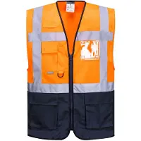 Portwest Kontrast Exekutive Warnschutzweste Warschau C476 Gr. L orange/navy