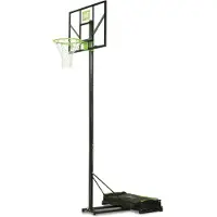 Exit Comet Basketballkorb Outdoor mit Ständer, mobil auf Rädern, in 6 Höhen verstellbar von 230 bis 305 cm, mit Ring und Netz