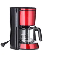 Severin KA4817 Filterkaffeemaschine – 1000 W, 1,25 L Tank, 10 Tassen, Tropfstopp, Automatische Abschaltung, Metallic Rot/Schwarz