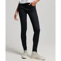 Superdry für Damen. W7010796A Skinny-Jeans mit hoher Taille aus Bio-Baumwolle schwarz (29/30), Denim, Polyester, Nachhaltig