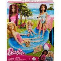 Barbie -Puppe und Pool Spielset, blonde Puppe mit Pool, Rutsche, Handtuch und Getränke-Accessoires, Puppen-Spielset, 3 Jahr(e), 250 g