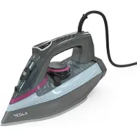 Tesla IR400GP, Trocken- & Dampfbügeleisen, Keramik-Bügelsohle, 1,9 m, 135 g/min, Grau, Violett, 25 g/min