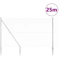 vidaXL Sechseckzaun mit Pfosten 25 x 1,5 m Verzinkter Stahl Silber