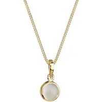 Elli Silberkette "Halskette Klassik Mondstein Edelstein Rund Natur 925 Silber" Gr. 45, gold, Halsketten, Damen, 45,mit Stein, Silber 925 (Sterlingsilber), Silberkette