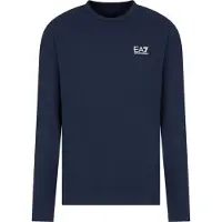 EA7 für Herren. 8NPT28_PJVQZ Core Identiy Langarm-T-Shirt aus navyfarbener Baumwolle (3XL), Lässig, Sportlich, Multisport, Marine