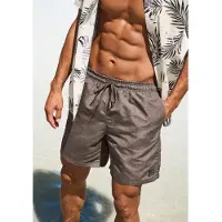 John devin Badeshorts "Rylan", Herren, Gr. L (52), N-Gr, braun (braun bedruckt), Microfaser, Recycling-Polyester, bedruckt, Badehosen Badeshorts, im Geo Druck, Topseller