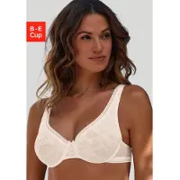 Petite fleur T-Shirt-BH , Damen, Gr. 85, Cup E, schwarz-weiß (creme, schwarz), Mesh, Obermaterial: 88% Polyamid, 12% Elasthan, BHs T-Shirt-BH, mit Bügel im günstigen Doppelpack