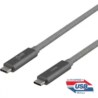 Deltaco USB-C kabelis „SuperSpeed“, 1 m, pintas, USB 3.1 Gen 2, 10 Gbps, 100W
