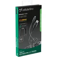 Cellularline Tetra Force Cable 120cm - USB-C, 1,2 m, USB A, Schwarz
