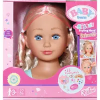 Baby Born Schminkkopf mit Puppengesicht, inklusive kreativer Schminkpalette, Pinseln und Stylingzubehör