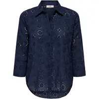 JDY Hemdbluse "JDYTALLIE 3/4 LONG SHIRT WVN NOOS" mit Lochstickerei-Detail