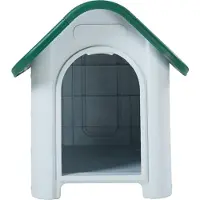 En.casa Hundehütte 'Bello' Hundehaus 75 x 59 x 66 cm Kunststoff Weiß/Grün