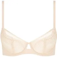 Chantelle Bügel-BH "PLAY", Damen, Gr. 70, Cup F, beige (golden beige), Obermaterial: 71% Polyamid, 29% Elasthan, BHs Bügel-BH, Spitze, Tüll, blickdichtes Gewebe, Cut-Outs am Mittelsteg