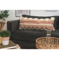 Kayoom Dekokissen "Bohist 225", rosa (rosa, creme, gemustert), B:35cm H:1cm L:95cm, Baumwolle, Wolle, Dekokissen_Sitzkissen_Kissenhüllen, Dekokissen