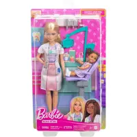 Mattel Zahnärztin-Puppe, blonde Modepuppe, 1 Kinderpuppe, medizinisches Untersuchungszubehör und passende Accessoires, Modepuppe, Weiblich, 3 Jahr(e), Junge/Mädchen, 265 mm, 185 g