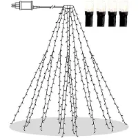 Star Trading LED Baummantel Lichterkette mit 8 Strängen -Crispy Ice White' , outdoor