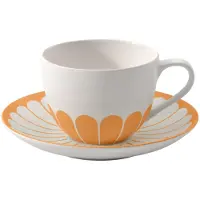 Villeroy & Boch Tasse "Kaffeetasse mit Untertasse Fleur Couleur 160 ml", gelb (soleil), 1 tlg., Porzellan, Trinkgefäße, Tasse