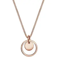 Elli Kette mit Anhänger "Halskette Anhänger Rund mit Kreisen 925 Silber" Gr. 55, rosa (rosegold), Halsketten, Damen, 55, ohne Stein, Silber 925 (Sterlingsilber), Kette mit Anhänger