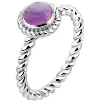 Nenalina Silberring "Ring Amethyst Geburtsstein Februar Trend 925 Silber" Gr. 56, lila (violett), Fingerringe, Damen, 56, Silber 925 (Sterlingsilber), Silberring