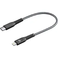 Cellularline Tetra Force Cable 15cm - USB-C to Lightning, 0,15 m, Lightning, USB C, Stecker, Stecker, Schwarz