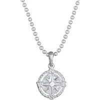 KUZZOI Kette mit Anhänger "Halskette Windrose Kompass Kugelkette 925 Silber" Gr. 60, silber, Halsketten, Herren, ohne Stein, Silber 925 (Sterlingsilber), Kette mit Anhänger