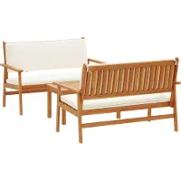 vidaXL Gartensofa-set 3 Stk. 4-Sitzanzahl Braun Massivholz Akazie