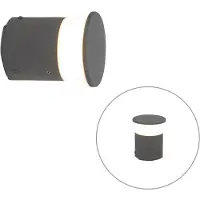QAZQA Moderne Außenlampe Dunkelgrau 12 cm inkl. LED - Bar