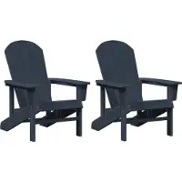 vidaXL Gartenstuhl 2 stk. Marineblau Polyethylen