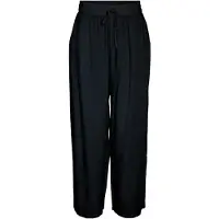 Noisy May Jogger Pants "NMLEILANI NW LOOSE PANTS WVN NOOS", Damen, Gr. L, N-Gr, schwarz, Web, Obermaterial: 77% Viskose, 23% Leinen, unifarben, regular fit knöchellang, Hosen Jogger Pants