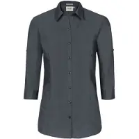 Hakro Damen Bluse 3/4 Arm Vario Performance #120 Gr. 4XL anthrazit