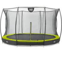 Exit Silhouette Trampolin ø366cm, mit Sicherheitsnetz, Bodentrampolin, Rund, für Kinder, Grün