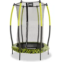 Exit Tiggy Trampolin ø140cm, mit Sicherheitsnetz, Rund, Kindertrampolin, Schwarz/Grün