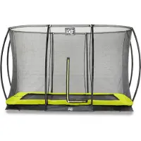Exit Silhouette Trampolin 244x366cm, mit Sicherheitsnetz, Bodentrampolin, Rechteckig, für Kinder, Grün