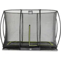Exit Silhouette Trampolin 214x305cm, mit Sicherheitsnetz, Bodentrampolin, Rechteckig, für Kinder, Rosa