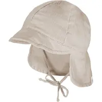 Maximo - Baby's Schildmütze Band Musselinstoff Nackenschutz - Cap Gr 47 cm beige