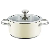 Haeger PA-16H.005A, Rund, Allzweckpfanne, Beige, Edelstahl, Edelstahl, Keramik, Elektro, Gas, Induktion, 16 cm