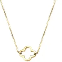 Elli Kette mit Anhänger "Halskette Kleeblatt Glücksbringer Filigran Trend 925 Sterling Silber" Gr. 40, gold, Halsketten, Damen, 40, ohne Stein, Silber 925 (Sterlingsilber), Kette mit Anhänger