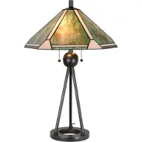 Clayre & Eef Tischlampe 5LL-6165 im Tiffany-Look, Ø50cm