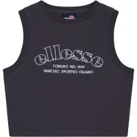 Ellesse Crop-Top "BRIXEN CROP VEST", Damen, Gr. 42 (14), grau (dunkelgrau), Obermaterial: 95% Baumwolle, 5% Elasthan, Tops Crop-Top, sportlicher Stil, aus Baumwolle und Elasthan, Crop-Top-Schnitt