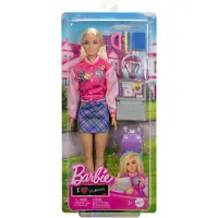 Mattel Klassenzimmer-Spielset mit 7 Zubehörteilen, blonde Modepuppe mit Kleidung zum Ausziehen, Modepuppe, Weiblich, 3 Jahr(e), Mädchen, 330,2 mm, 45 g