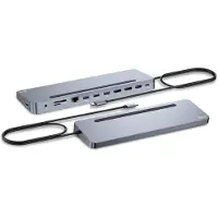I-Tec USB-C Metal Ergonomic 3x 4K Display Docking Station + Power Delivery 100 W, Kabelgebunden, USB 3.2 Gen 1 (3.1 Gen 1) Type-C, 100 W, 10,100,1000 Mbit/s, Silber, MicroSD (TransFlash), SD