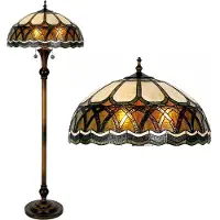 Clayre & Eef Tiffany Stehlampe Ø 56x164 cm Braun Beige Glas